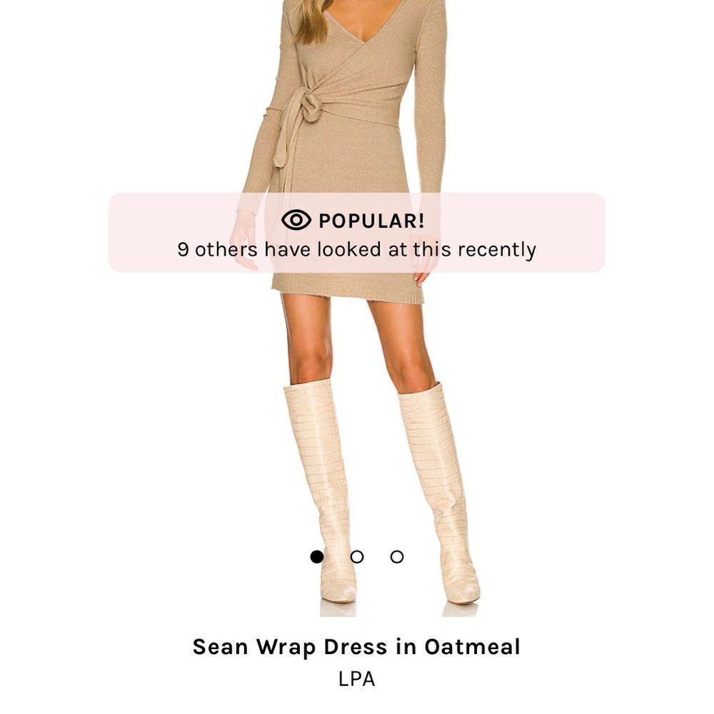 LPA Sean Wrap Dress Oatmeal